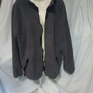 Gray Zip-Up Fleece Jacket